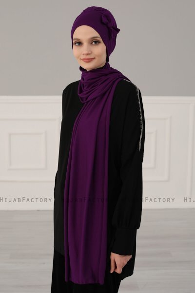 Bianca - Turban En Coton Violet