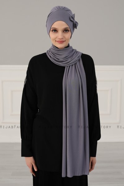 Bianca - Turban En Coton Gris