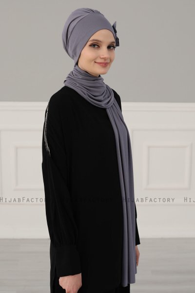 Bianca - Turban En Coton Gris