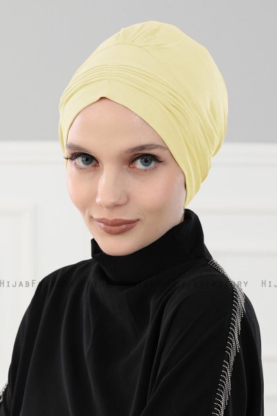 Linda - Turban En Coton Jaune - Ayse Turban