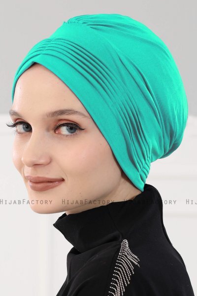 Linda - Turban En Coton Turquoise - Ayse Turban