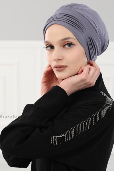Linda - Turban En Coton Gris - Ayse Turban