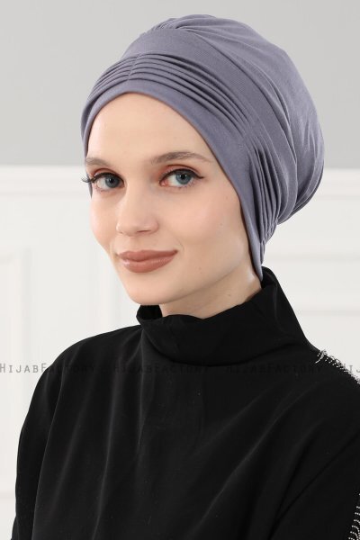 Linda - Turban En Coton Gris - Ayse Turban