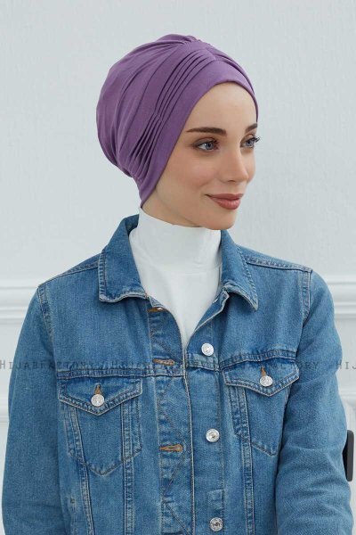 Linda - Turban En Coton Violet