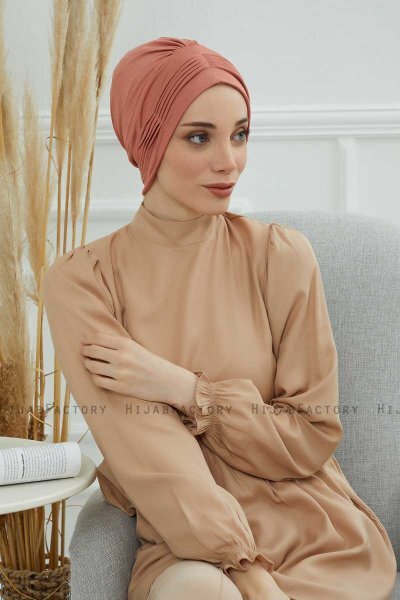 Linda - Turban En Coton Saumon