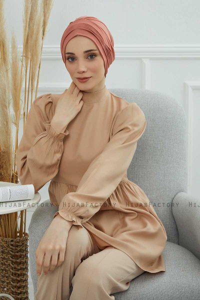 Linda - Turban En Coton Saumon