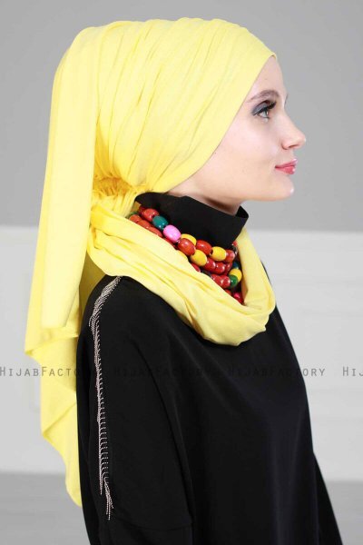 Rebecca - Turban En Coton Jaune - Ayse Turban