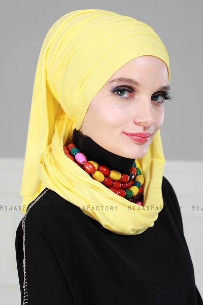 Rebecca - Turban En Coton Jaune - Ayse Turban