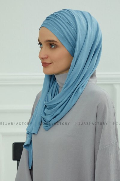 Rebecca - Turban En Coton Sky Blue