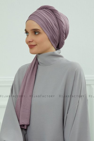 Rebecca - Turban En Coton Lilac