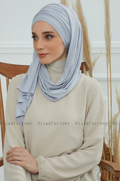 Rebecca - Turban En Coton Gris Clair