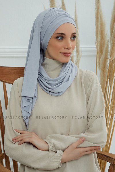Rebecca - Turban En Coton Gris Clair