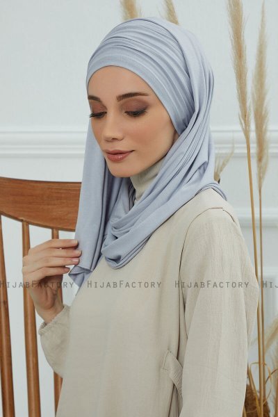 Rebecca - Turban En Coton Gris Clair