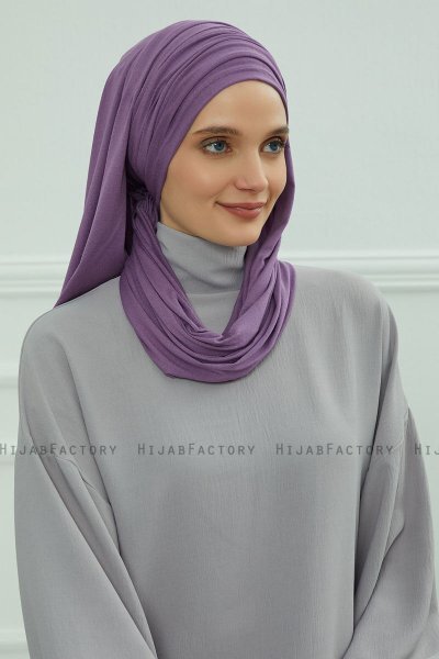Rebecca - Turban En Coton Violet