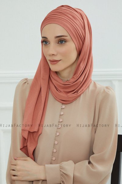 Rebecca - Turban En Coton Saumon