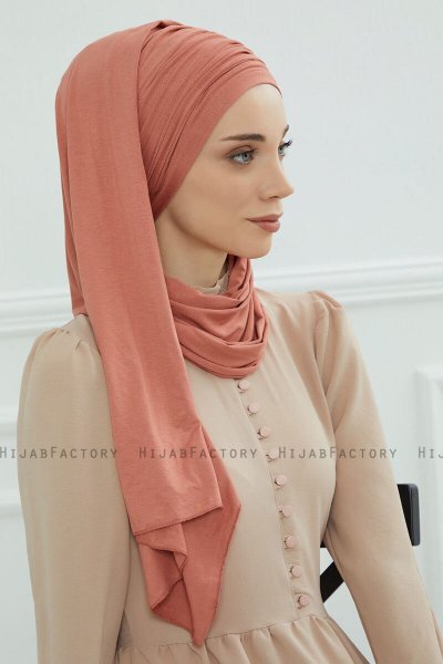 Rebecca - Turban En Coton Saumon