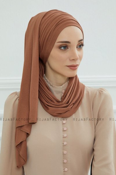 Rebecca - Turban En Coton Caramel