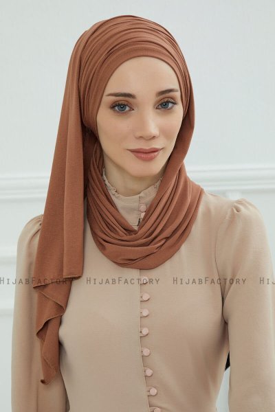 Rebecca - Turban En Coton Caramel