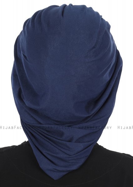 Isabella - Turban En Coton Bleu Marin - Ayse Turban