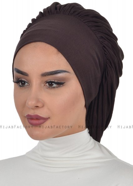 Isabella - Turban En Coton Marron - Ayse Turban