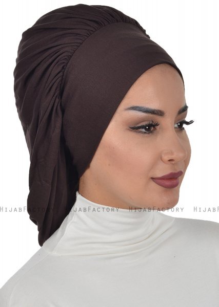Isabella - Turban En Coton Marron - Ayse Turban