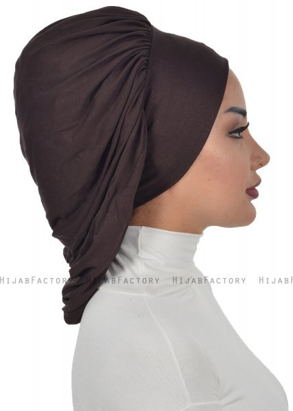 Isabella - Turban En Coton Marron - Ayse Turban
