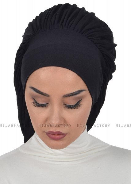 Isabella -Turban En Coton Noir - Ayse Turban