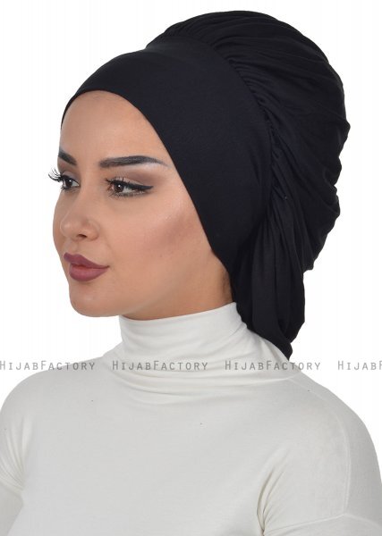 Isabella -Turban En Coton Noir - Ayse Turban