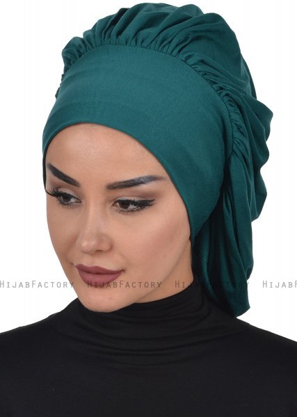 Isabella - Turban En Coton Vert Foncé - Ayse Turban