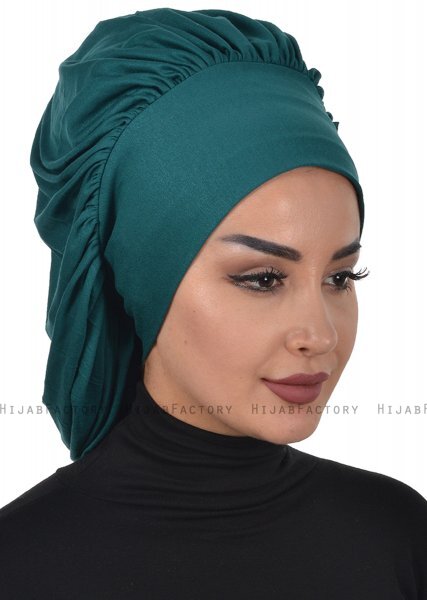 Isabella - Turban En Coton Vert Foncé - Ayse Turban