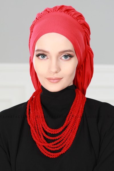 Isabella - Turban En Coton Rouge - Ayse Turban