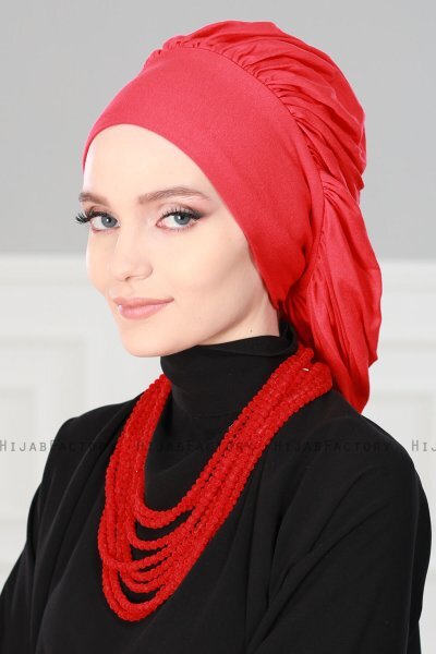 Isabella - Turban En Coton Rouge - Ayse Turban