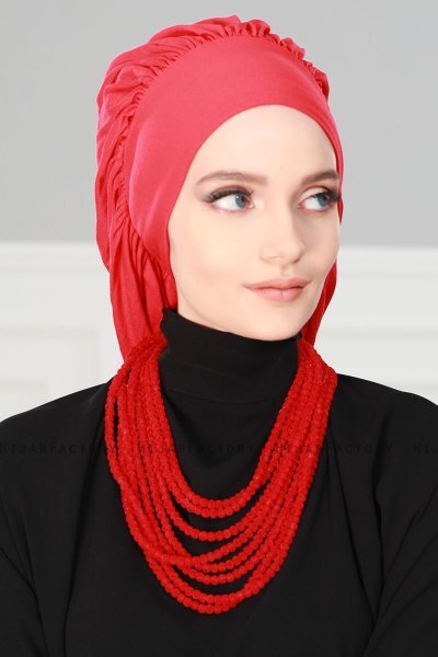 Isabella - Turban En Coton Rouge - Ayse Turban