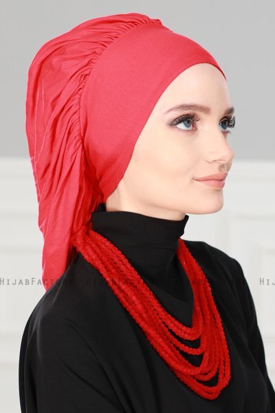 Isabella - Turban En Coton Rouge - Ayse Turban