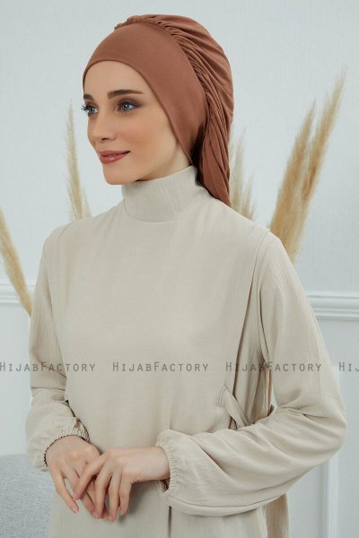 Isabella - Turban En Coton Caramel
