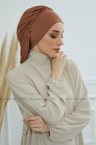 Isabella - Turban En Coton Caramel