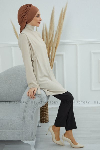 Isabella - Turban En Coton Caramel