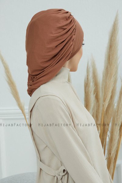 Isabella - Turban En Coton Caramel
