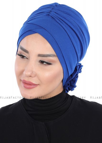 Elisabeth - Turban En Coton Bleu