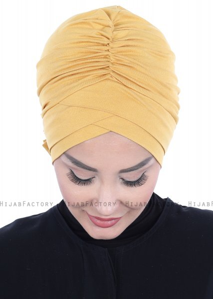 Elisabeth - Turban En Coton Moutarde