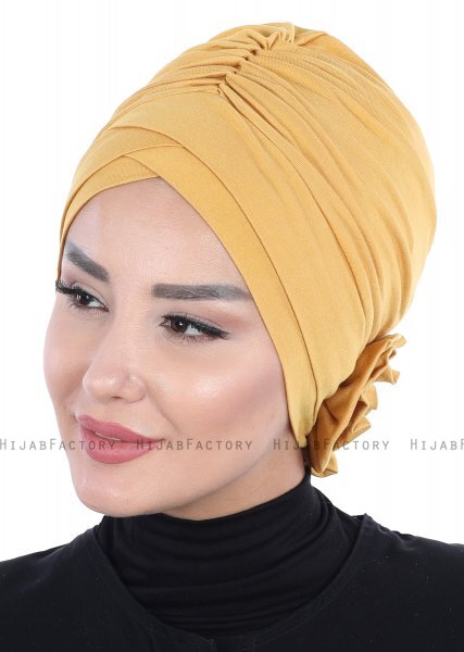 Elisabeth - Turban En Coton Moutarde