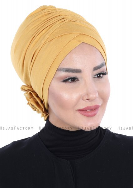 Elisabeth - Turban En Coton Moutarde