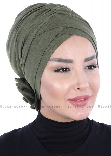 Elisabeth - Turban En Coton Kaki