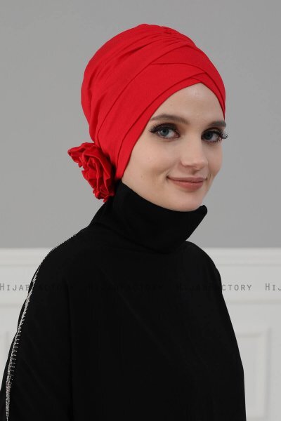 Elisabeth - Turban En Coton Rouge