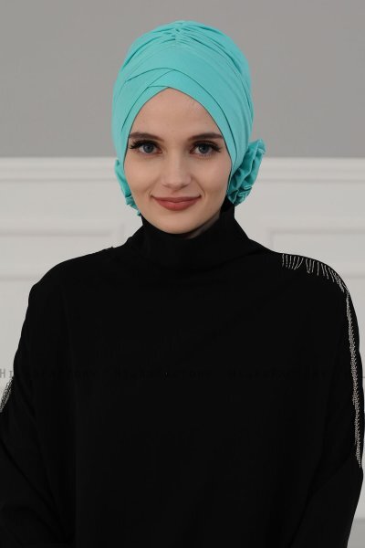 Elisabeth - Turban En Coton Turquoise