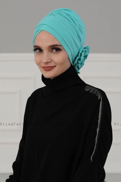 Elisabeth - Turban En Coton Turquoise