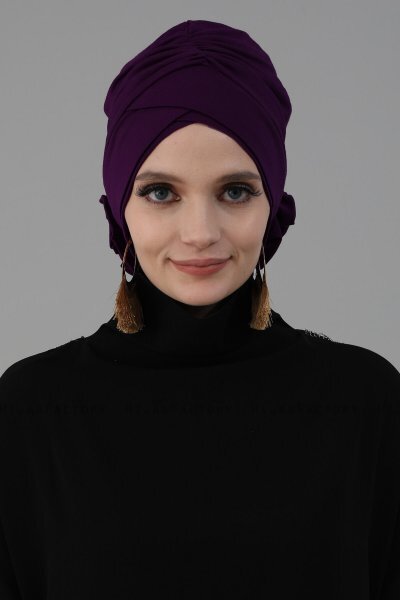 Elisabeth - Turban En Coton Violet