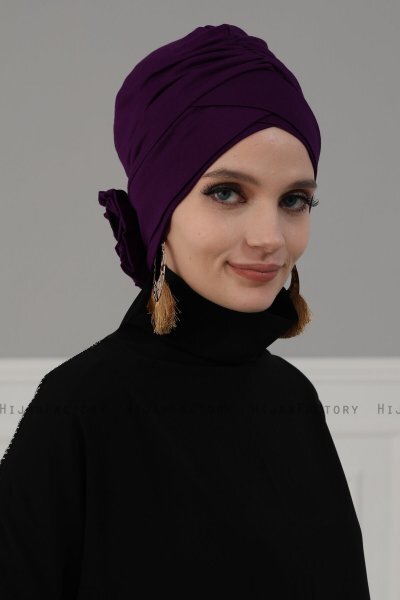 Elisabeth - Turban En Coton Violet