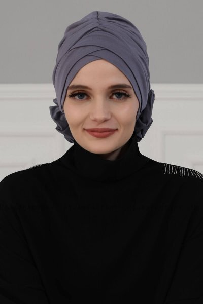 Elisabeth - Turban En Coton Gris