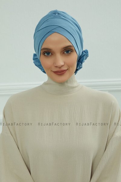 Elisabeth - Turban En Coton Sky Blue